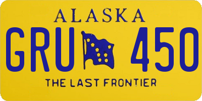 AK license plate GRU450