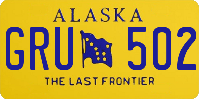 AK license plate GRU502