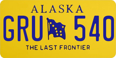 AK license plate GRU540