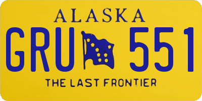 AK license plate GRU551