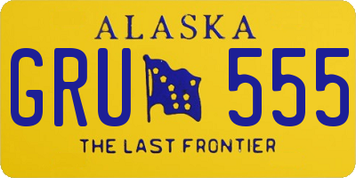 AK license plate GRU555