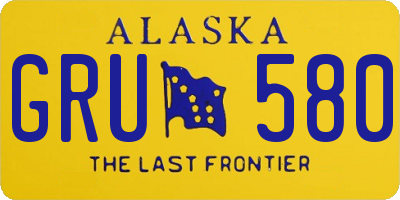 AK license plate GRU580