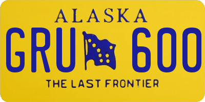 AK license plate GRU600