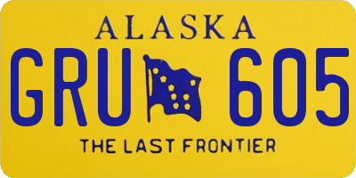AK license plate GRU605