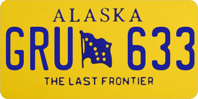 AK license plate GRU633
