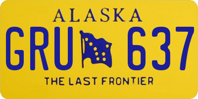 AK license plate GRU637