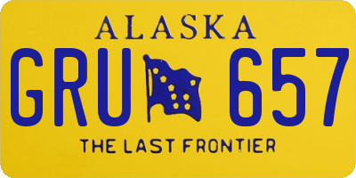 AK license plate GRU657