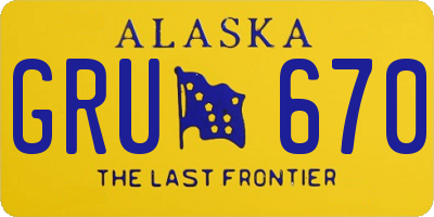 AK license plate GRU670