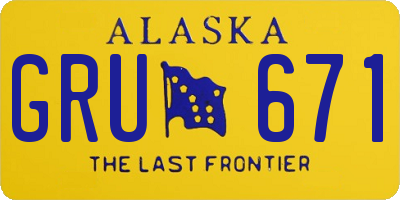 AK license plate GRU671
