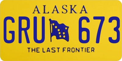 AK license plate GRU673