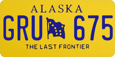 AK license plate GRU675