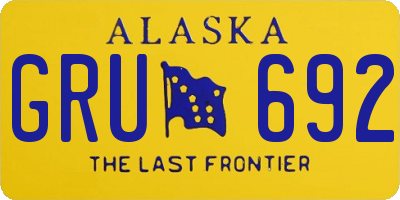 AK license plate GRU692