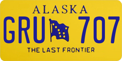 AK license plate GRU707