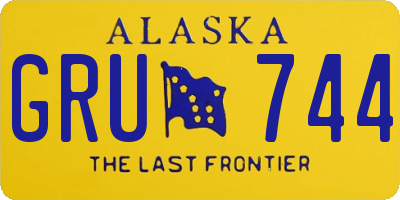 AK license plate GRU744