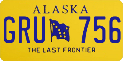 AK license plate GRU756