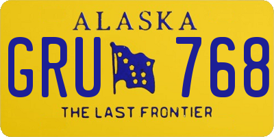 AK license plate GRU768