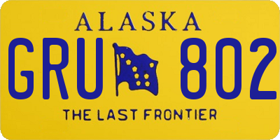 AK license plate GRU802