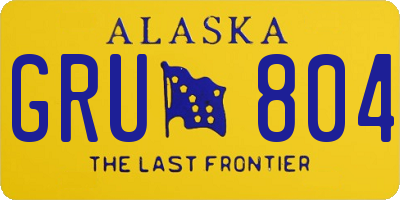 AK license plate GRU804