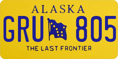 AK license plate GRU805