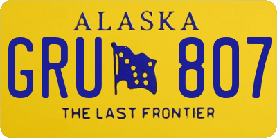 AK license plate GRU807