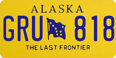 AK license plate GRU818
