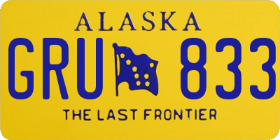 AK license plate GRU833