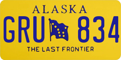 AK license plate GRU834