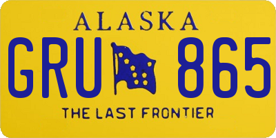 AK license plate GRU865