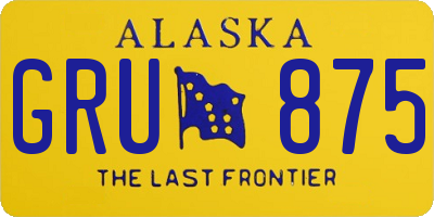 AK license plate GRU875