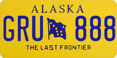 AK license plate GRU888