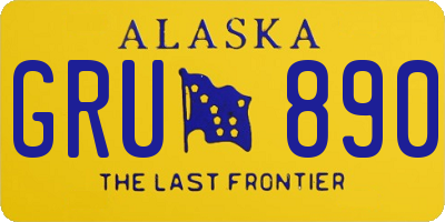 AK license plate GRU890