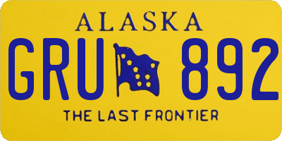 AK license plate GRU892