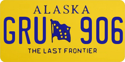 AK license plate GRU906