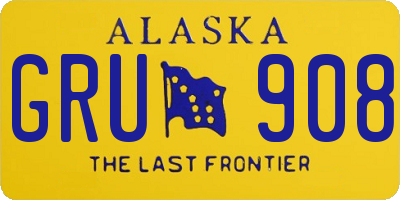 AK license plate GRU908