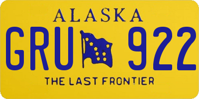 AK license plate GRU922