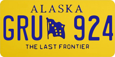 AK license plate GRU924