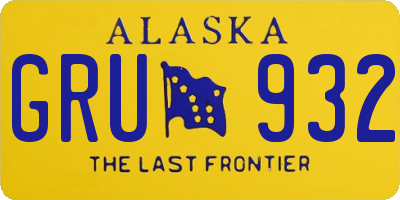 AK license plate GRU932