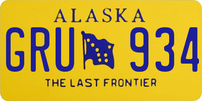 AK license plate GRU934