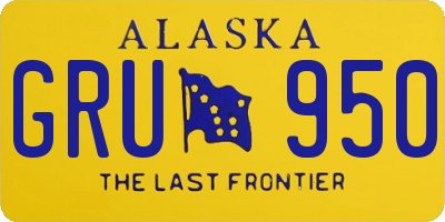 AK license plate GRU950