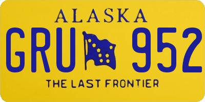 AK license plate GRU952