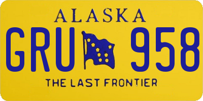 AK license plate GRU958