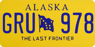 AK license plate GRU978