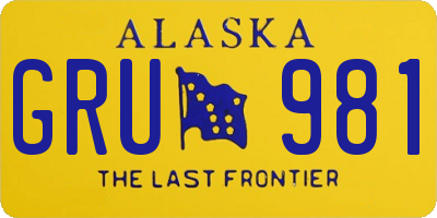 AK license plate GRU981