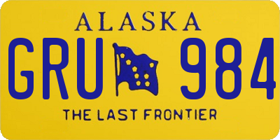 AK license plate GRU984