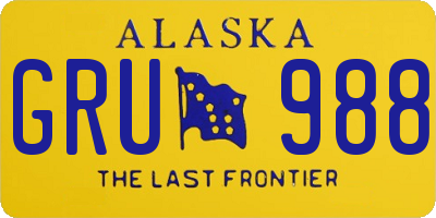 AK license plate GRU988