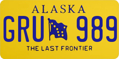 AK license plate GRU989