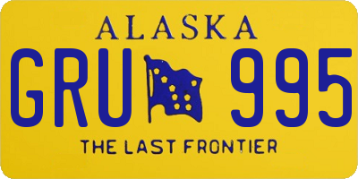 AK license plate GRU995