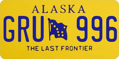 AK license plate GRU996
