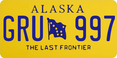 AK license plate GRU997