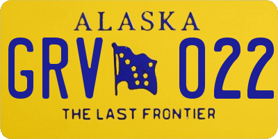 AK license plate GRV022